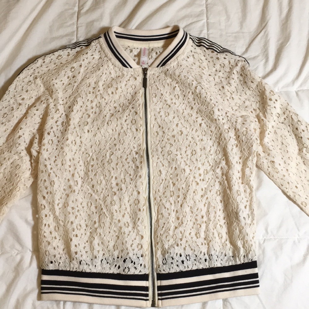 Lace bomber jacket